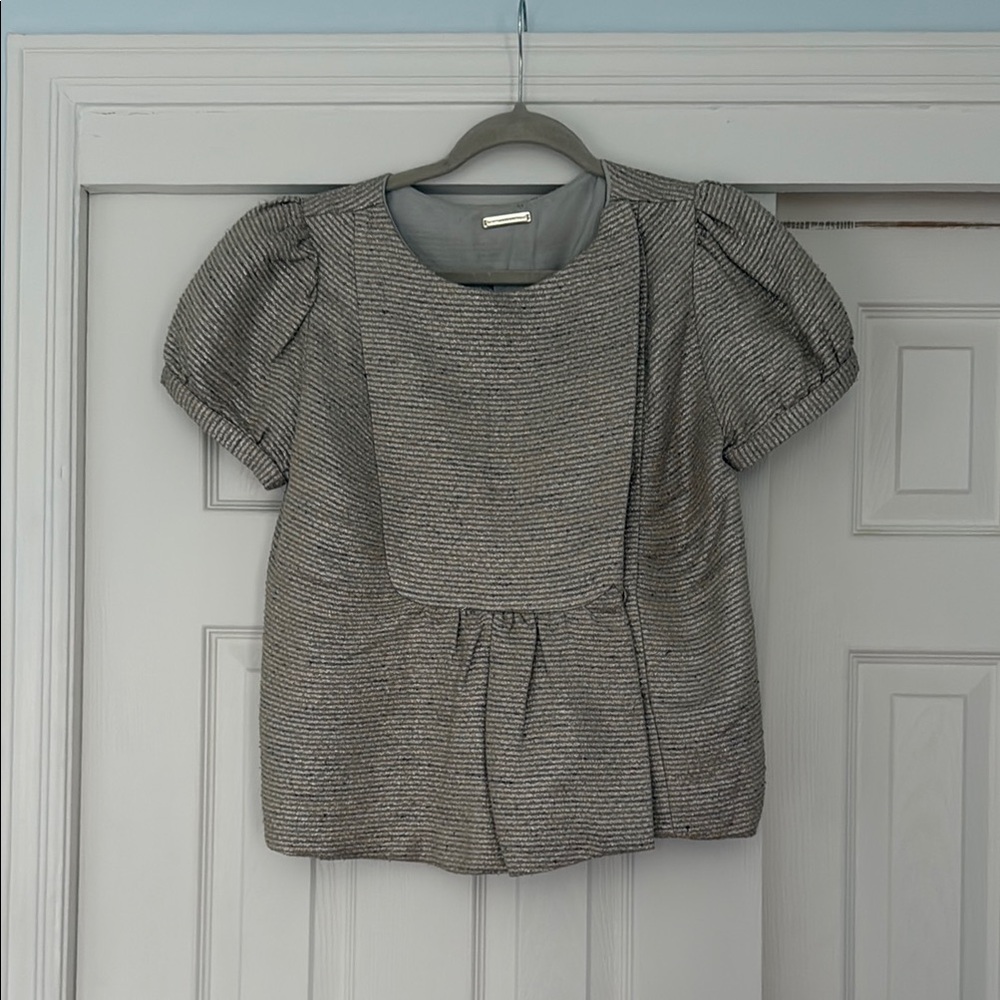 Loeffler Randall Metallic Puff Sleeve Top 4
